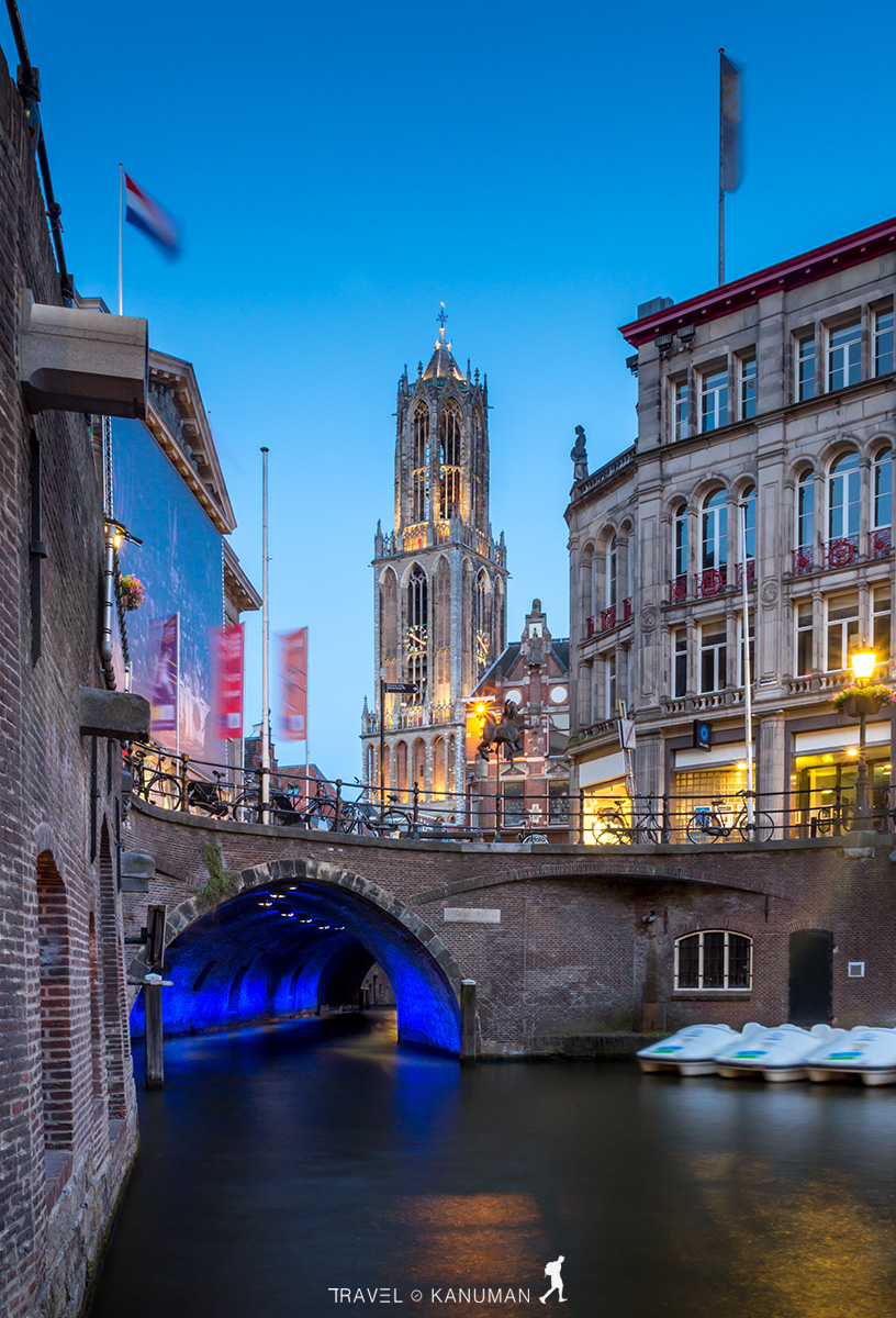 historic center of Utrecht in the evening, Netherlands